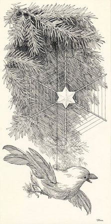 Juletræspynt, ca 1890 – Tannenbaum mit Schmuck um 1890 – Christmas tree decorations, app. 1890