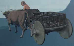 Vogn, Enkeltgravskultur, 2800 f.Kr. – Wagen mit ochsen – Oxen-cart