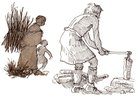 Brændehugger, Førromersk jernalder – Holzhacker, Eisenzeit – Wood cutter, Iron Age 