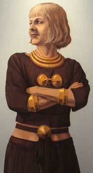 Kvinde med smykkeudstyr fra Fyn, Danmark – Frau mit Schmucksachen aus Fyn, Dänemark – Woman with bronze equipment from Fyn, Denmark