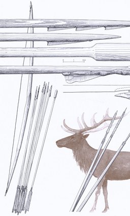 Jagtvåben fra Maglemosetid – Jagdwaffen aus Maglemosezeit – Hunting weapons, Maglemose