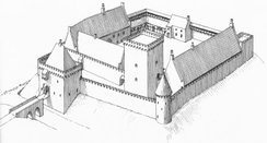 Kalø Slot, rekonstruktion, v. Rønde, Jylland – Kalø Schloß, Rekonstruktion, im Nähe Rønde, Jütland – Kalø castle, reconstruction, near Rønde, Jutland