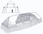 Lejrehallen med buede langvægge – Die Halle aus Lejre, Seeland – The Hall of Lejre, Zealand